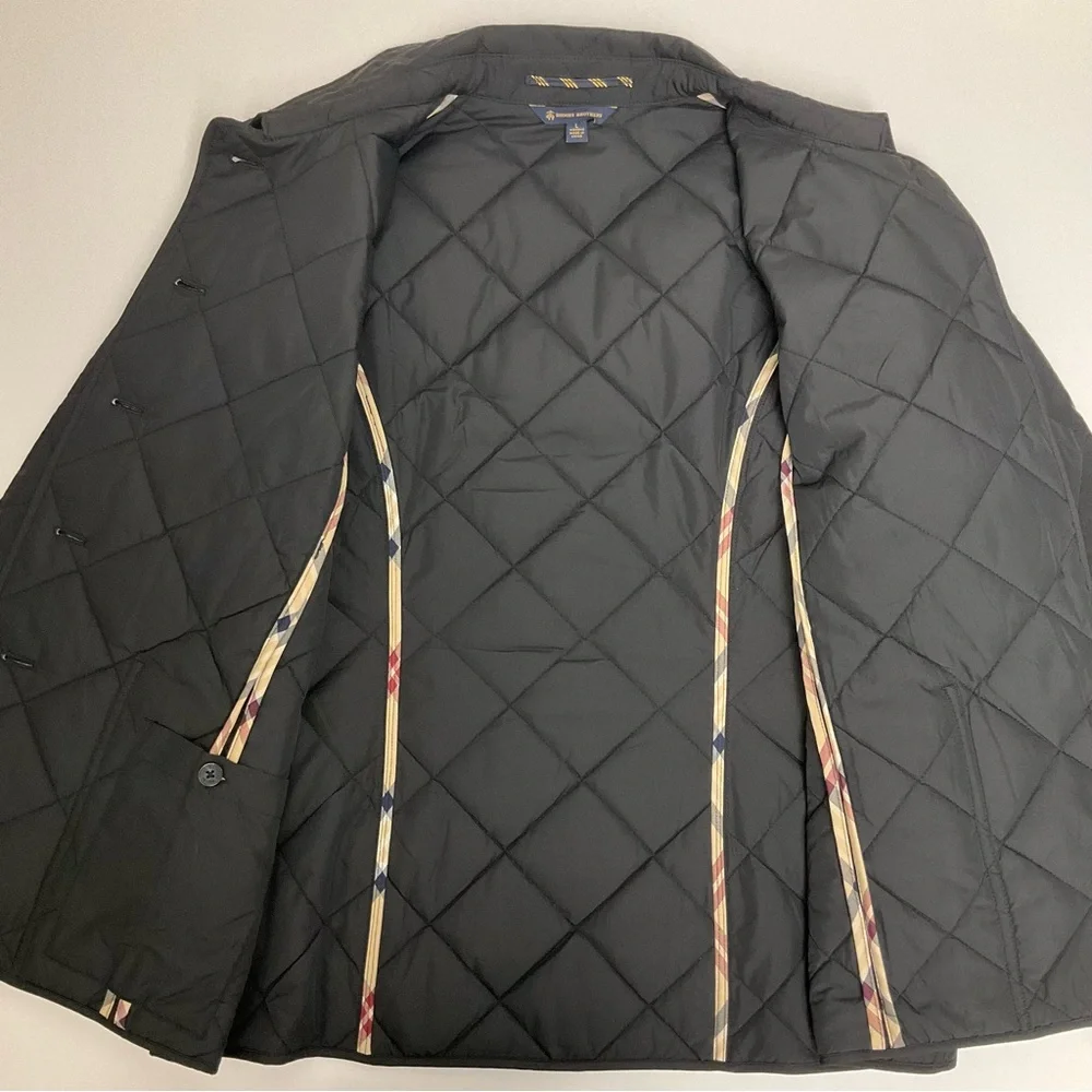 Brooks Brothers Black Lightweight Women's Large Western Diamond-Quilted Jacket - Picture 11 of 14